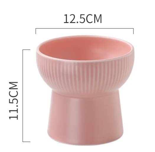 Image of PETANGEL Ceramic Cat Food Or Water Bowl, Raised Cat Feeder Dishes with Stand, Elevated Pet Food Bowl for Cats and Small Dogs,Stress Free Backflow Prevention, Anti Vomiting & Reduce Neck Burden (Pink)