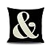 Lieson Housse Coussin 50x50, Coussin Decoratif Canape Noir Beige Coussin Décoration Fille Symbole &, Lin