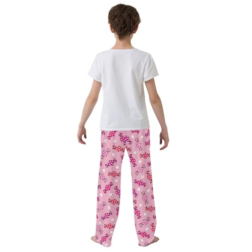 Candy Love Heart Boys Long Pants Soft Trousers Elastic Waist Kids Lounge Bottoms with Pockets S-XL3