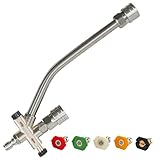 Hourleey Foam Cannon Dual-Connector Accessory, Pressure Washer Double Tip Attachment for Soap Cannon with 5 Power Washer Sprayer Nozzles, 1/4