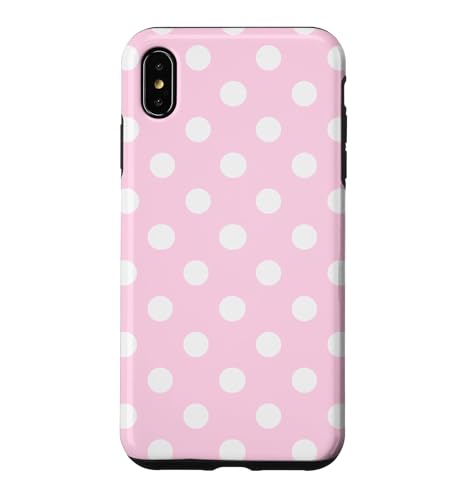 Pink and White Polka Dot Big Polkadots Girly �X�}�z�P�[�X iPhone XS Max �p