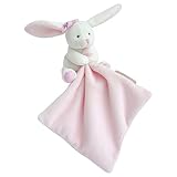 Doudou et Compagnie - Doudou Mouchoir Lapin - Boite Fleur - Rose - 10 Cm - Doux...