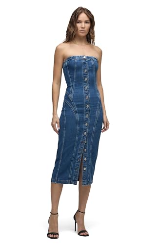 Robe Midi Hudson Bustier Sans Bretelles Ajustée et Élégante pour Femme