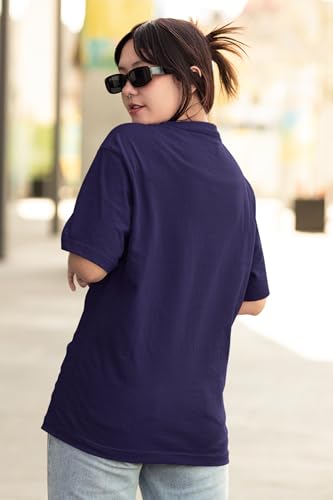 Image of Reifica Pure Cotton Half Sleeve Loose Fit Oversized T Shirts for Women /Girls Combo Pack of 2