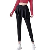 Wshtrsyh Damas Faldas De Tenis Plisadas Mujeres Bádminton Dancing Skort Leggings Red Running Pants-Negro Simple-S