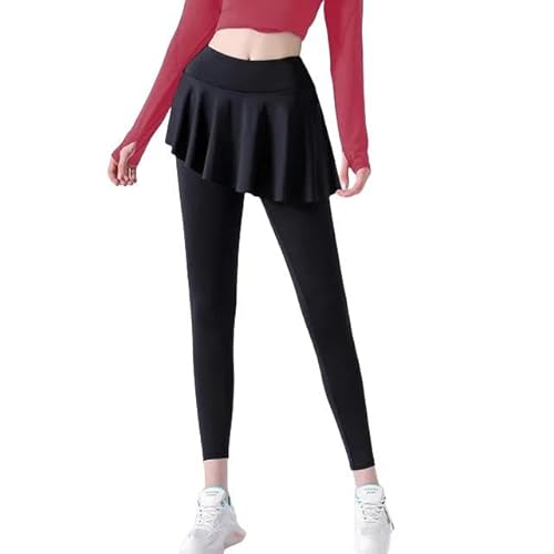 Wshtrsyh Damas Faldas De Tenis Plisadas Mujeres Bádminton Dancing Skort Leggings Red Running Pants-Negro Simple-S