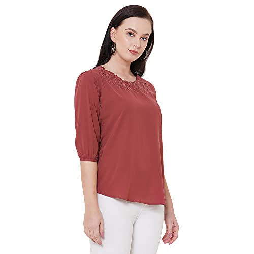 Image of GO-4 IT Women's Top with Cutwork Embroidery in Neck