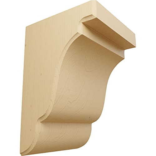 Ekena Millwork BKTW05X05X08BEAL Bedford Wood Brackets, 5 1/4"W X 5"D X 7 1/2"H , Alder cover