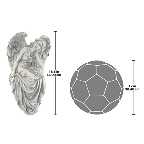 Design Toscano NG33951 Resting Grace Angel Sitting Garden Statue, Large, 47 cm, Polyresin, Ancient Ivory