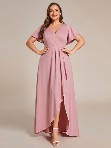 Image of Ever-Pretty Womens Glitter High Low Plus Size Cocktail Wedding Guest Dress