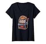 Photo Gallery donna classico lucky 777 slot machine design vintage maglietta con collo a v Photo Gallery donna classico lucky 777 slot machine design vintage maglietta con collo a v