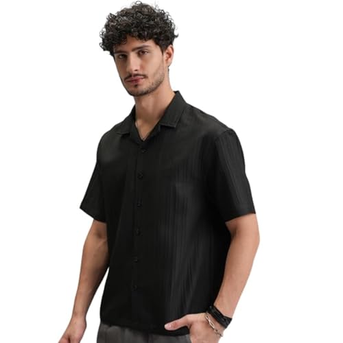 Image of FUNKY RICH Funkyrich Textured Popcorn Shirts for Men || Casual Shirt for Men || Shirt for Men|| Men Stylish Half Sleeve Shirt || Men Fancy Shirt