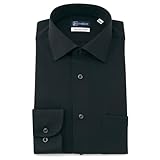 [ハルヤマ] アイシャツ i-Shirt 完全ノーアイロン 360°ストレッチ 速乾 長袖 メンズ ブラック M151190021 M82(首回り39cm×裄丈82cm)-(日本サイズM相当)