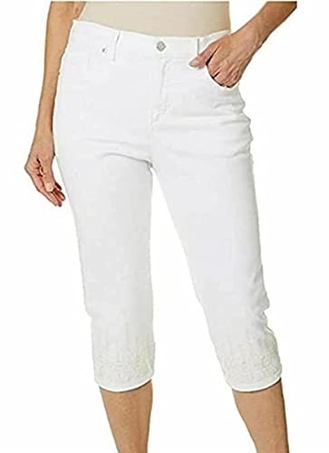 Gloria Vanderbilt Women's Hidden Comfort Stretch Skimmer Capris (Vintage White, 18)