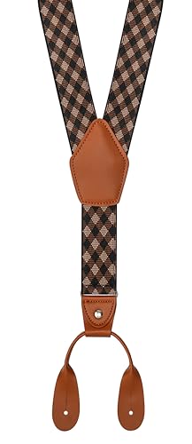 Image of Suspenders for Men Button End Adjustable Y-Back Elastic 47 Inches