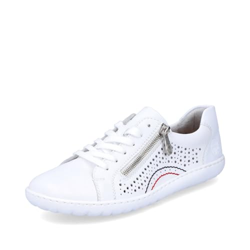 Rieker Femme Chaussures à Lacets 52824, Dame Chaussures Confortables,Chaussure Basse Confort,Lacets,Confortable,Blanc (Weiss / 80),39 EU / 6 UK
