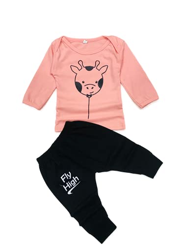 Piku Store Unisex Baby Hosiery T-Shirt And Printed Lower/Track Pant