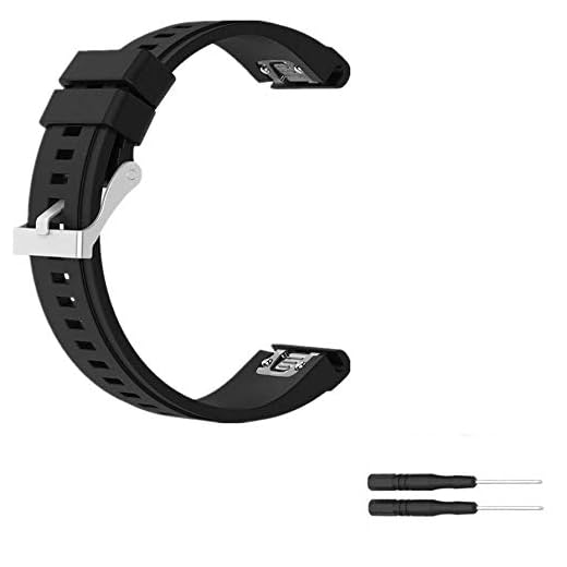Meiruo Ersättnings Armband för Garmin Fenix 6X/Fenix 5X/Fenix 3/ Fenix 3 HR/Fenix 3 Sapphire/Garmin D2 Bravo/Garmin Quaitx 3/Garmin Tactix Bravo (Svart)