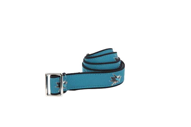 GELLS San Jose Sharks NHL Hockey Belt Officially Licensed With Stainless Steel Buckle And Logo Tin For Youth