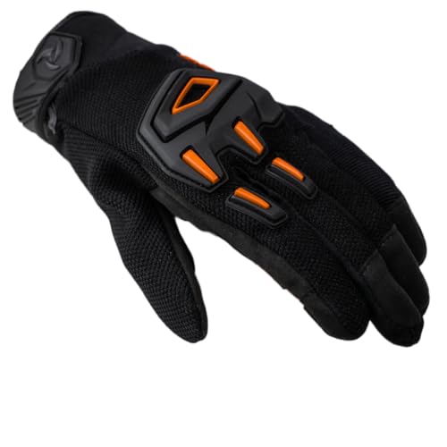 Image of Raida Avantur 2.0 Motorcycle Gloves | Vegan Friendly | Enhanced Knuckle Protection | Touchscreen Compatible | Lightweight & Comfortable | Ideal for Daily Commute & Weekend Rides (Orange, M)
