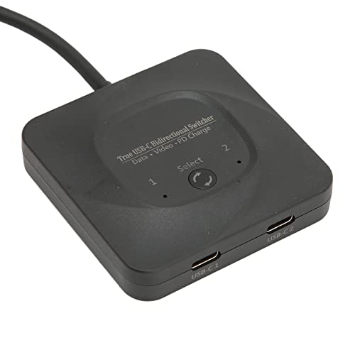 USB C Switch, Bi Direction 2 in 1 Out 8K@60Hz 10Gbps Data Transfer Type C Switcher, PD 100W Fast Charging USB C Splitter Converter with Power Indicator for 2 Computers