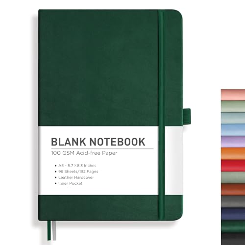 Image of RETTACY Blank Journal Notebook, 192 Pages, A5 Medium Size (5.7'' x 8.3'')