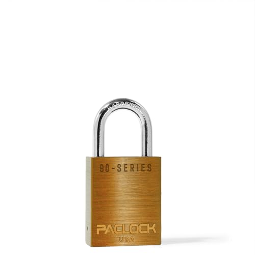 Image of PACLOCK's SR-90A Padlock, 1-3 /16 inch Tall Hardened Steel Shackle, High Performance 6-Pin Cylinder, Keyed Differently w / 2 Keys, Orange
