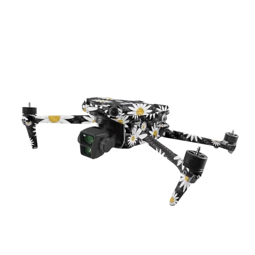 Image of MightySkins Carbon Fiber Skin Compatible with DJI Air 3 - Daisies | Protective, Durable Textured Carbon Fiber Finish | Easy to Apply, Remove, and Change Styles