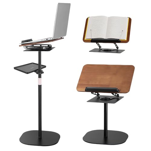 2 in 1 Verstellbarer Buchständer mit Seitenclips, Höhenverstellbar und winkelverstellbarer laptoptisch mit Mausablage, Leseständer, Rezeptbuchständer, Notenblätter Tisch, Bibelprojektor 2 in 1 Verstellbarer Buchständer mit Seitenclips, Höhenverstellbar und winkelverstellbarer laptoptisch mit Mausablage, Leseständer, Rezeptbuchständer, Notenblätter Tisch, Bibelprojektor