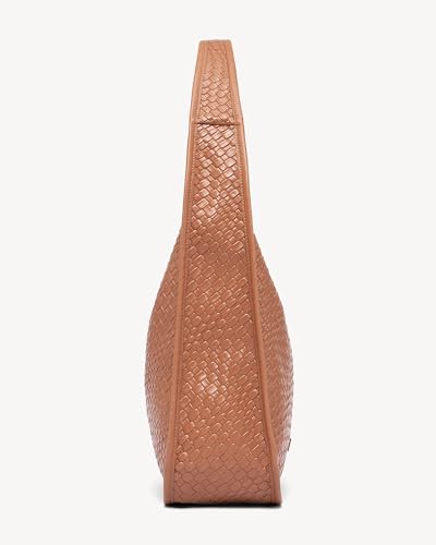 Image of NEWBELLA Hobo Purse, PU Leather Shoulder Bag, Tote Handbag for Work and Travel (Woven Camel)
