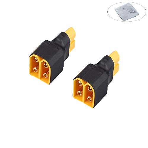 Boladge 2-Pack Enchufe de Conexión en Paralelo XT60 Adaptador Conector Paralelo 1 Enchufe Hembra XT60 a 2 Enchufe Macho XT60 para Batería RC Lipo