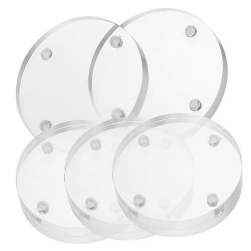 OUNONA 4pcs Magnetic Photo Frame Discs Transparent Mini Picture Display Magnets Easy DIY Clips for Home Decor Double Sided Magnetic Holders for Photos Cards Crafts