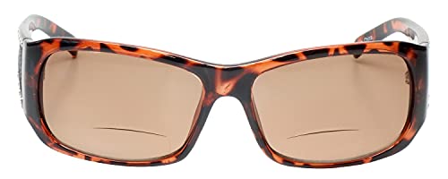 Calabria 829 Womens POLARIZED Bi-Focal Reading Sunglasses in Tortoise Brown+2.502