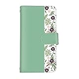 スマ通 BASIO active3 KYG04 対応 ケース 手帳型 ケータイカバー カードポケット＆ミラー 花柄 ボタニカル シンプル スタンド式 ストラップ穴 耐衝撃 カワイイ ベイシオアクティブ3用 (ミントグリーン) vc-080
