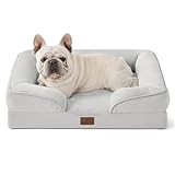 Bedsure Orthopedic Dog Bed Medium Size Dogs - Washable Medium Dog Cat Bed Waterproof, Comfort Pet Couch Sofa with Washable Removable Cover, Pets Bed with Nonskid Bottom, Light Grey, 28"