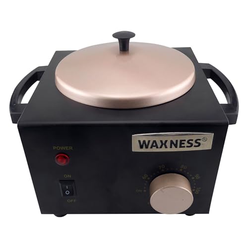 Image of Waxness Professional Wax Warmer WN-5001 XL Black Elite-Series, Metallic Body, Holds 1.5 lb (680 g) Hard Wax & Soft Wax Tins,150W, 2-Year Warranty