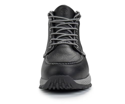 Image of SUREWAY Men's Lightweight Casual Wedge Soft Moc Toe Work Boots,Comfort Insole, Superior Oil /Slip Resistant,Men's Construction Industrial Safety Working Boots /Shoes - Black