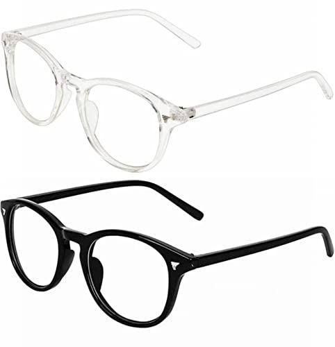 Image of IFLASH Blue Light Blocking Glasses Gaming Filter Transparent Round Eyeglasses for Eye Protection Men Women, Computer /Tablet /Laptop /Mobile /TV, Anti-blue & Anti eyestrain