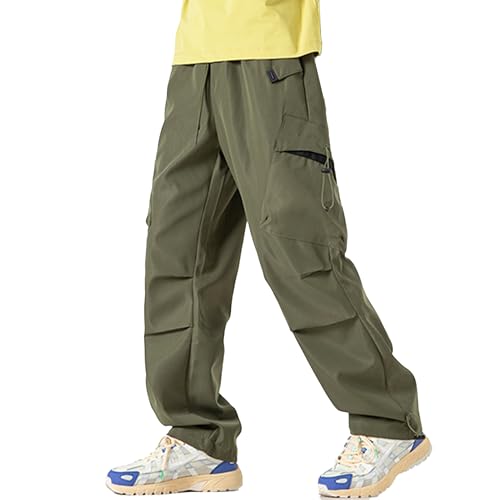 XYXIONGMAO Men's Casual Cargo Pants Loose Techwear Sweatpants Hip Hop Multi Pocket Streetwear Baggy Black Tactical Pants