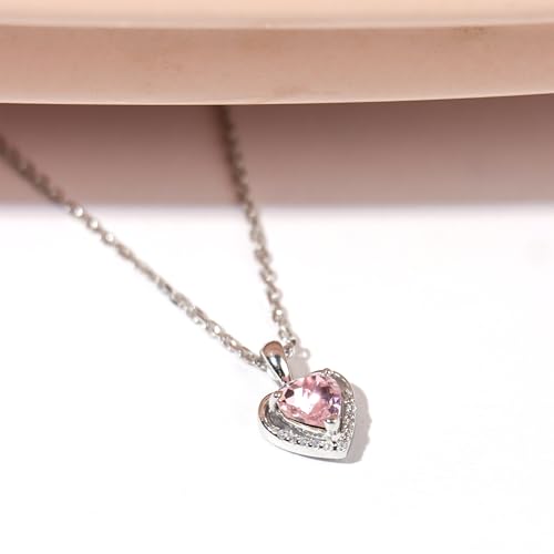 Image of SILVERTOWN 925 Silver Celestial Grace Heart Pendant Necklace | Hallmarked | White Rhodium Plated | Gift For Women and Girls
