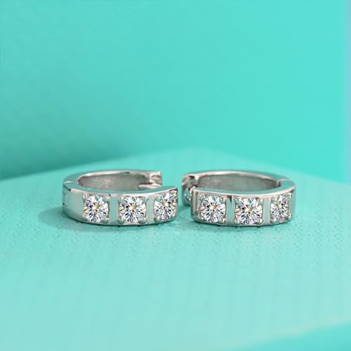 14K Gold over S925 D-Color VVS1 Diamond Hinged Hoop Earrings for Women, Ideal for Wife or Girlfriend on Valentine's Day3