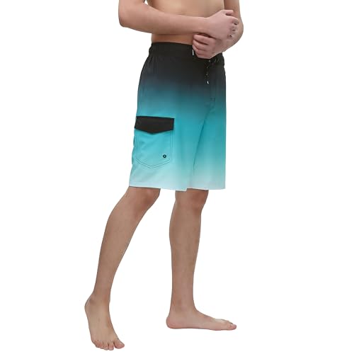 Rokka&Rolla Men's 4-Way Stretch Swim Trunks 9" Quick Dry Board Shorts Beach Swimwear Bathing Suit4