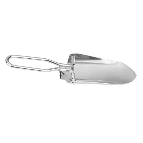 LANYUER - Pala plegable de acero portátil de 22,8 cm para viajes, jardinería, acampada