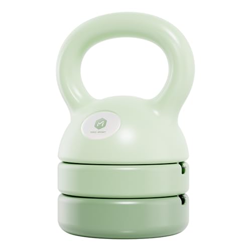 ZhaoCo Pesa Rusa para Mujer, Pesas Ajustables de Kettlebell de 5 lbs (2,2kg), 8 lbs (3,6kg), 9 lbs (4kg), 12 lbs (5,4kg), Pesa Rusa de Carga Variable para el hogar y el Gimnasio (Verde)