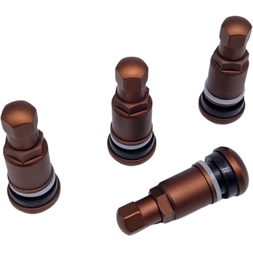 NAAA Lot de 4 valves en aluminium pour voiture - 11,3 mm - Légères - Marron cuivre mat