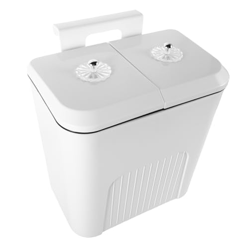Bote de basura de cocina con doble compartimento y tapa abatible de 9L