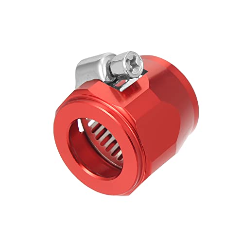 Image of X AUTOHAUX AN10 Hex Car Hose Finisher Flexible Rubber Pipe Clamp Red