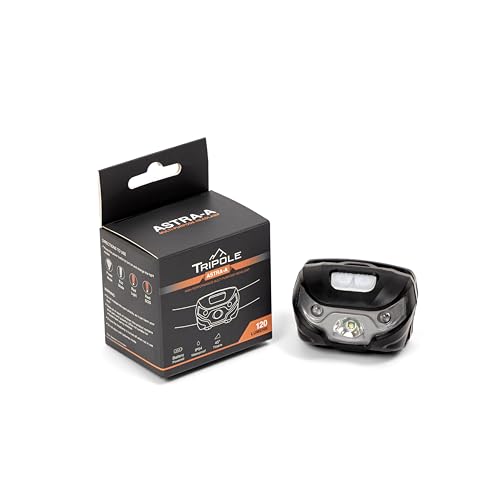 Image of TRIPOLE Astra-A | Head Torch and Head Lamp | AAA Battery | IP54 | Hiking, Camping, Trekking, Cycling, Running