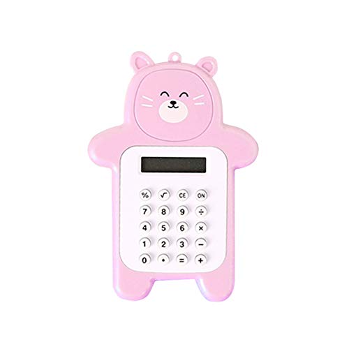 Aibecy Calculadora electrónica de 8 dígitos Bear Compact Mini calculadora de mano portátil ligera para estudiantes Oficina de la escuela en casa