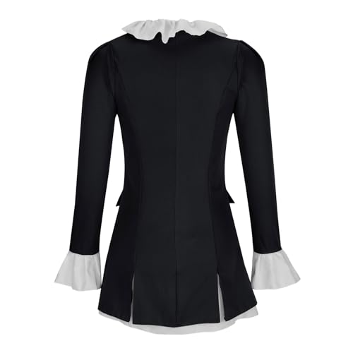 HGps8w Women's Medieval Blazer Dresses, Ruffle Lace Uniform Suit Jacket Victorian Pirate Renaissance Frock Coat4